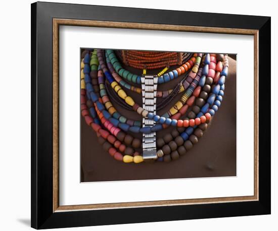 Close-Up of Bead Necklaces of a Hamer Woman, Turmi, Omo Region, Ethiopia, Africa-Carlo Morucchio-Framed Photographic Print