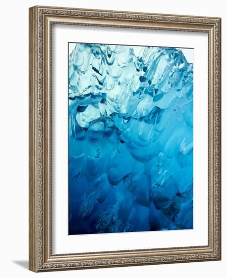 Close-up of blue ice in an iceberg in Alaska.-Stuart Westmorland-Framed Photographic Print