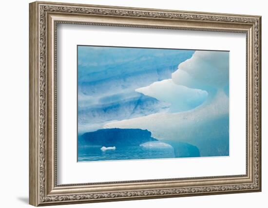 Close up of blue ice in the fjord of Narsarsuaq, Greenland-Keren Su-Framed Photographic Print