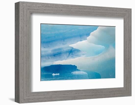 Close up of blue ice in the fjord of Narsarsuaq, Greenland-Keren Su-Framed Photographic Print