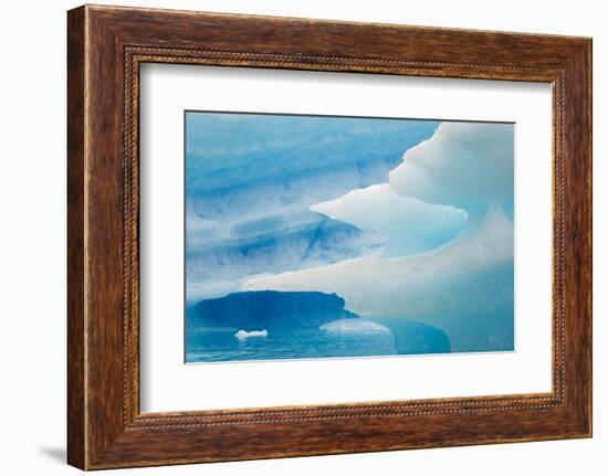 Close up of blue ice in the fjord of Narsarsuaq, Greenland-Keren Su-Framed Photographic Print