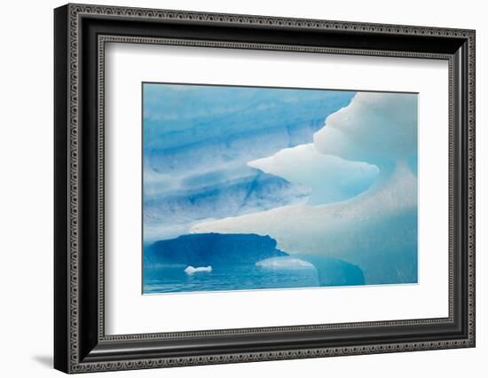 Close up of blue ice in the fjord of Narsarsuaq, Greenland-Keren Su-Framed Photographic Print