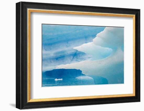 Close up of blue ice in the fjord of Narsarsuaq, Greenland-Keren Su-Framed Photographic Print