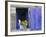 Close-Up of Blue Shutter, Window and Yellow Pansies, Villefranche Sur Mer, Provence, France-Bruno Morandi-Framed Photographic Print