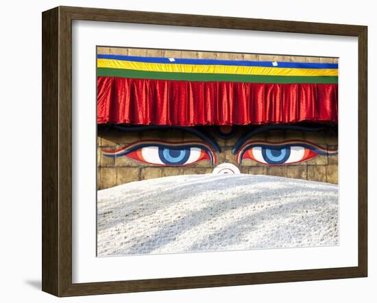 Close-Up of Bodhnath Stupa (Boudhanth) (Boudha), One of the Holiest Buddhist Sites in Kathmandu, UN-Lee Frost-Framed Photographic Print