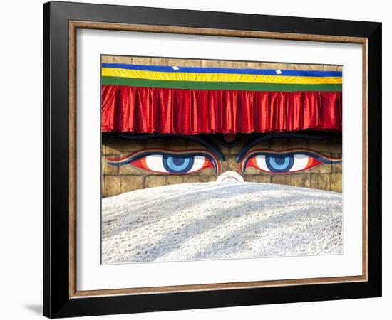 Close-Up of Bodhnath Stupa (Boudhanth) (Boudha), One of the Holiest Buddhist Sites in Kathmandu, UN-Lee Frost-Framed Photographic Print