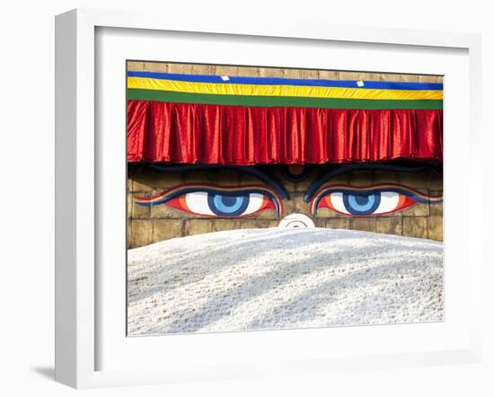 Close-Up of Bodhnath Stupa (Boudhanth) (Boudha), One of the Holiest Buddhist Sites in Kathmandu, UN-Lee Frost-Framed Photographic Print