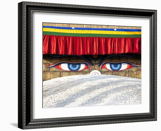 Close-Up of Bodhnath Stupa (Boudhanth) (Boudha), One of the Holiest Buddhist Sites in Kathmandu, UN-Lee Frost-Framed Photographic Print