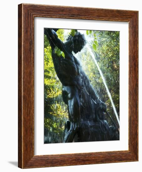 Close-up of Bronze Statue and Fountain in Mariatorget Square, Stockholm, Sweden-Nancy & Steve Ross-Framed Photographic Print