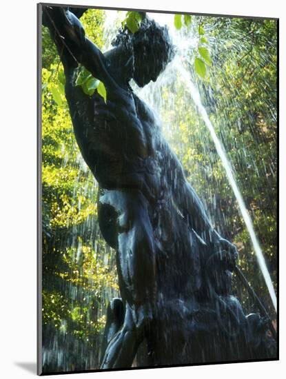 Close-up of Bronze Statue and Fountain in Mariatorget Square, Stockholm, Sweden-Nancy & Steve Ross-Mounted Photographic Print