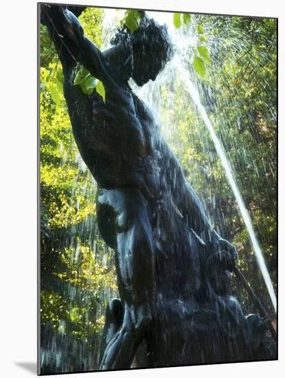 Close-up of Bronze Statue and Fountain in Mariatorget Square, Stockholm, Sweden-Nancy & Steve Ross-Mounted Photographic Print