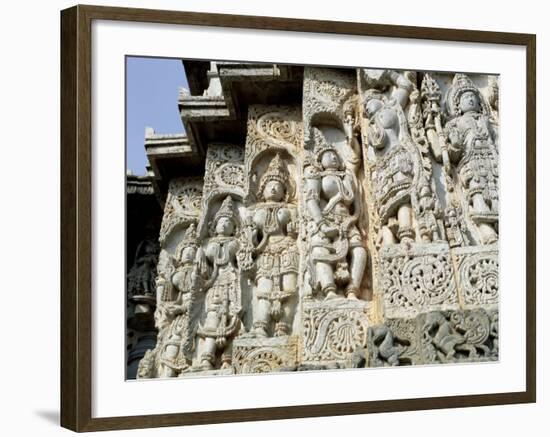 Close-Up of Carved Figures, Hoysaleshvara Temple, Halebid, Near Hassan, India-Richard Ashworth-Framed Photographic Print