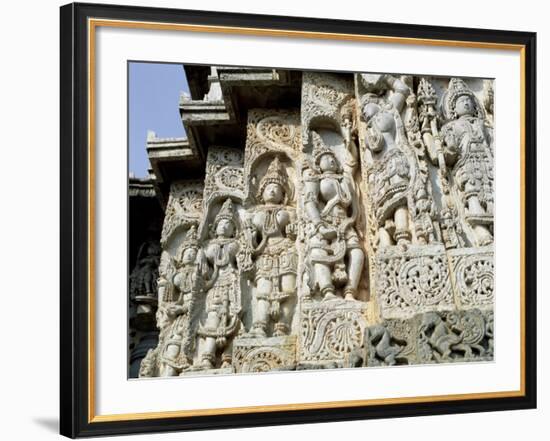 Close-Up of Carved Figures, Hoysaleshvara Temple, Halebid, Near Hassan, India-Richard Ashworth-Framed Photographic Print