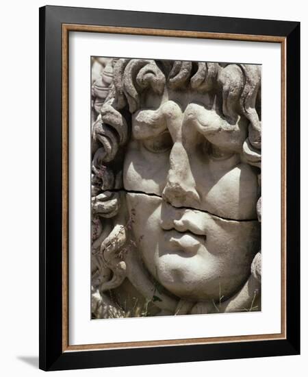 Close-Up of Carved Head, Didyma, Anatolia, Turkey, Eurasia-Christina Gascoigne-Framed Photographic Print