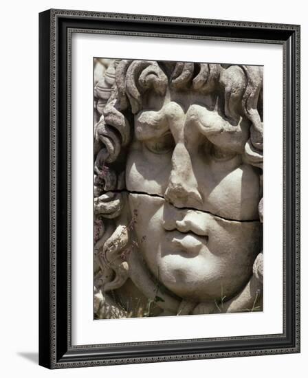 Close-Up of Carved Head, Didyma, Anatolia, Turkey, Eurasia-Christina Gascoigne-Framed Photographic Print