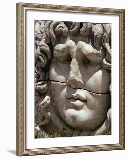 Close-Up of Carved Head, Didyma, Anatolia, Turkey, Eurasia-Christina Gascoigne-Framed Photographic Print