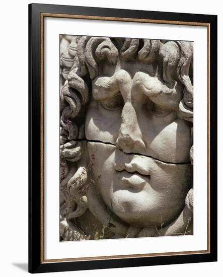 Close-Up of Carved Head, Didyma, Anatolia, Turkey, Eurasia-Christina Gascoigne-Framed Photographic Print