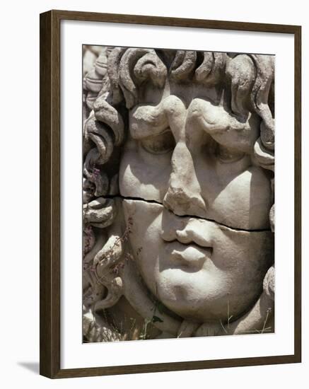 Close-Up of Carved Head, Didyma, Anatolia, Turkey, Eurasia-Christina Gascoigne-Framed Photographic Print