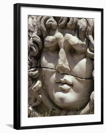 Close-Up of Carved Head, Didyma, Anatolia, Turkey, Eurasia-Christina Gascoigne-Framed Photographic Print