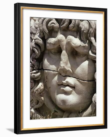 Close-Up of Carved Head, Didyma, Anatolia, Turkey, Eurasia-Christina Gascoigne-Framed Photographic Print