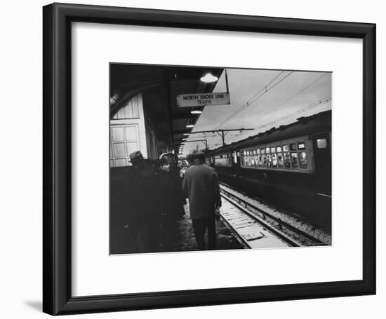 Close Up of Chicago North Shore Railroad Commuters-Francis Miller-Framed Photographic Print