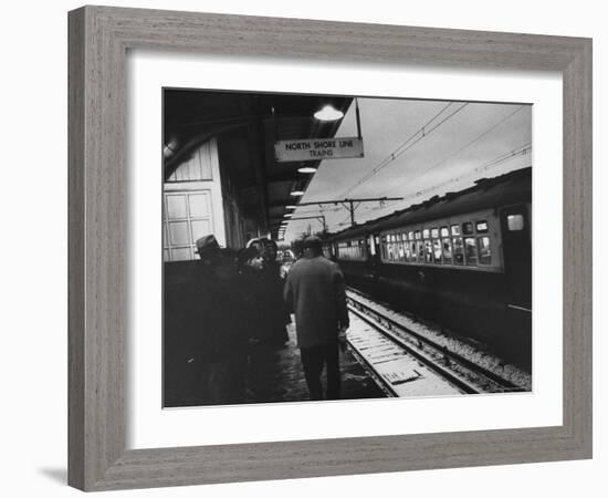 Close Up of Chicago North Shore Railroad Commuters-Francis Miller-Framed Photographic Print