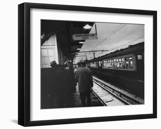 Close Up of Chicago North Shore Railroad Commuters-Francis Miller-Framed Photographic Print