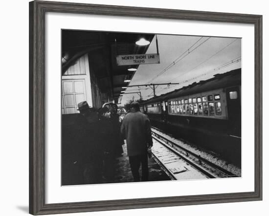 Close Up of Chicago North Shore Railroad Commuters-Francis Miller-Framed Photographic Print