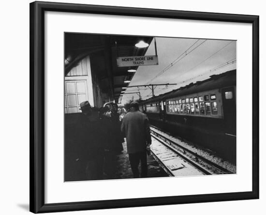 Close Up of Chicago North Shore Railroad Commuters-Francis Miller-Framed Photographic Print