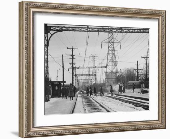 Close Up of Chicago North Shore Railroad Commuters-Francis Miller-Framed Photographic Print