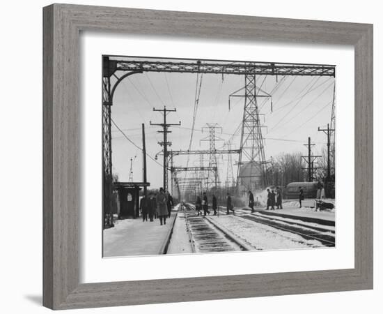 Close Up of Chicago North Shore Railroad Commuters-Francis Miller-Framed Photographic Print