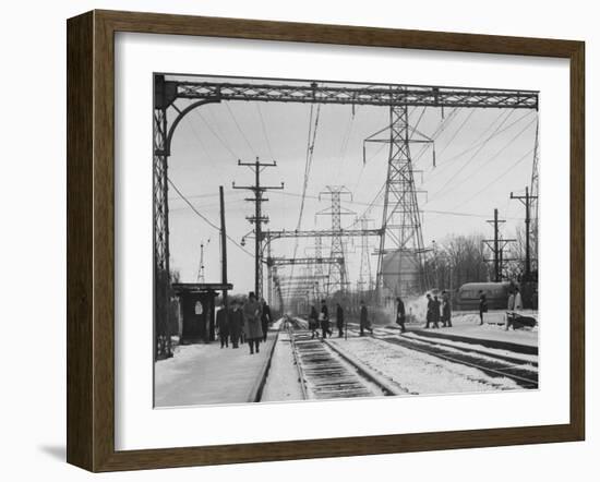 Close Up of Chicago North Shore Railroad Commuters-Francis Miller-Framed Photographic Print