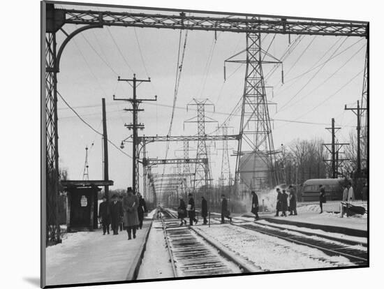 Close Up of Chicago North Shore Railroad Commuters-Francis Miller-Mounted Photographic Print