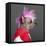 Close-Up Of Chinese Crested Dog With Pink Mohawk, 4 Years Old, In Front Of Grey Background-Life on White-Framed Premier Image Canvas