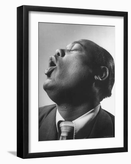 Close Up of Conductor of St. Paul's Baptist Church Choir, Earl Hines Singing-Loomis Dean-Framed Photographic Print
