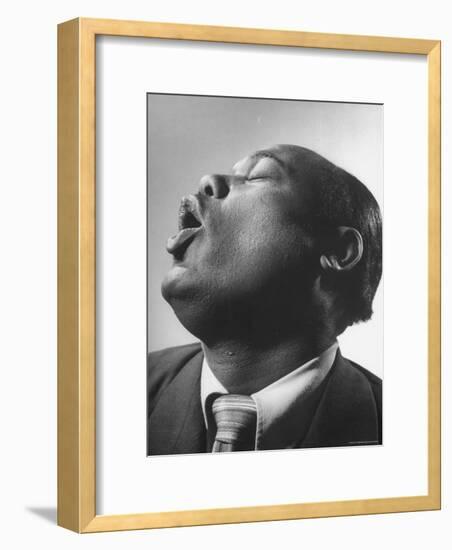 Close Up of Conductor of St. Paul's Baptist Church Choir, Earl Hines Singing-Loomis Dean-Framed Photographic Print