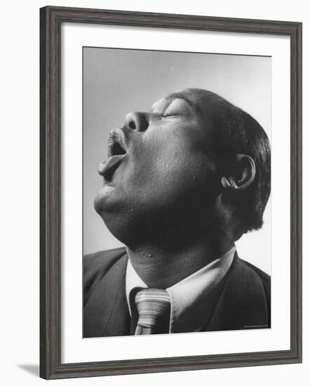 Close Up of Conductor of St. Paul's Baptist Church Choir, Earl Hines Singing-Loomis Dean-Framed Photographic Print