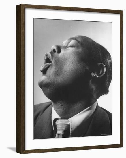 Close Up of Conductor of St. Paul's Baptist Church Choir, Earl Hines Singing-Loomis Dean-Framed Photographic Print