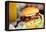 Close up of Delicious Fresh Burger with Cheese and Bacon-BlueOrange Studio-Framed Premier Image Canvas