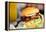 Close up of Delicious Fresh Burger with Cheese and Bacon-BlueOrange Studio-Framed Premier Image Canvas