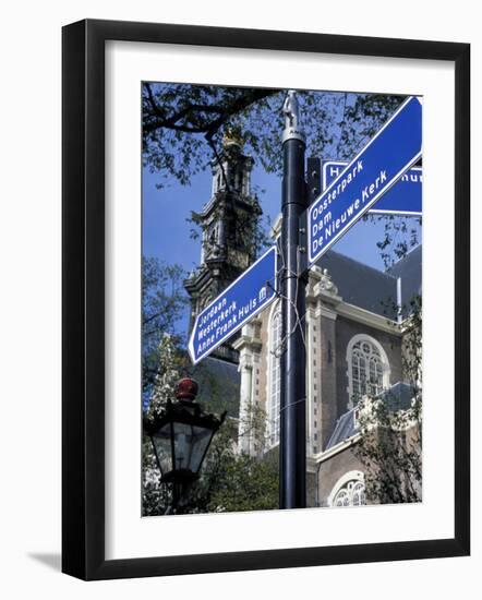 Close-Up of Direction Sign for Major Sights Along Canal, Amsterdam, the Netherlands (Holland)-Richard Nebesky-Framed Photographic Print