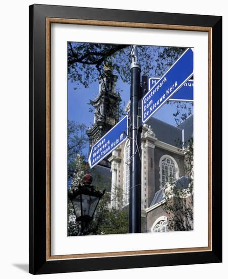 Close-Up of Direction Sign for Major Sights Along Canal, Amsterdam, the Netherlands (Holland)-Richard Nebesky-Framed Photographic Print