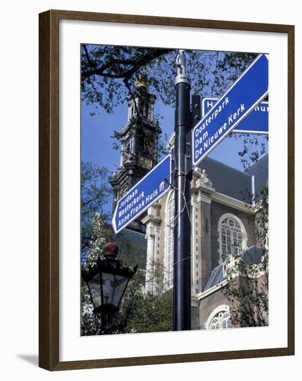 Close-Up of Direction Sign for Major Sights Along Canal, Amsterdam, the Netherlands (Holland)-Richard Nebesky-Framed Photographic Print