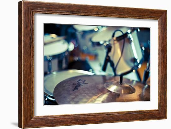 Close Up of Drum Kit with Cymbal and Tom Toms-Will Wilkinson-Framed Photographic Print