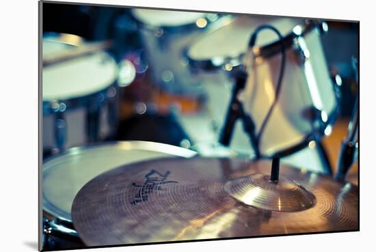 Close Up of Drum Kit with Cymbal and Tom Toms-Will Wilkinson-Mounted Photographic Print