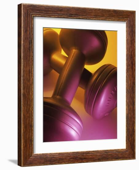 Close-up of Dumbbells-null-Framed Photographic Print