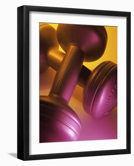 Close-up of Dumbbells-null-Framed Photographic Print