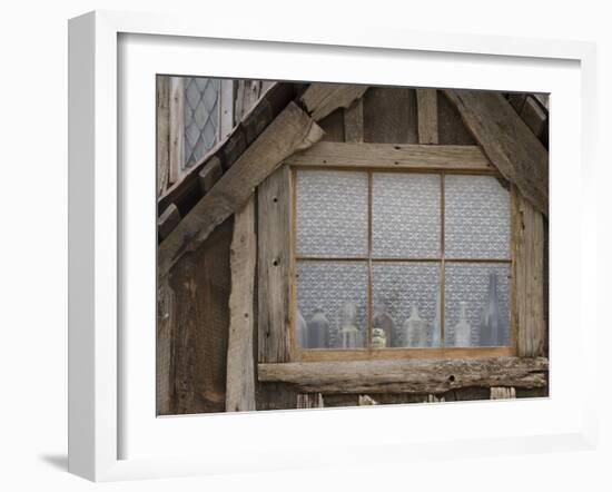 Close-Up of Dusty Bottles, Idaho City, Idaho, USA-Don Paulson-Framed Photographic Print