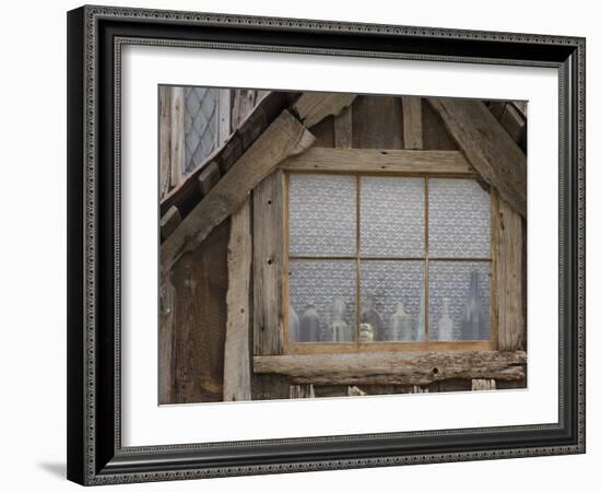 Close-Up of Dusty Bottles, Idaho City, Idaho, USA-Don Paulson-Framed Photographic Print