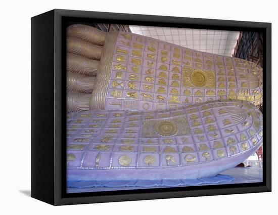 Close-Up of Feet of a Reclining Buddha Statue, Chauk Htat Gyi Pagoda, Yangon, Myanmar-Ken Gillham-Framed Premier Image Canvas